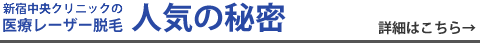 新宿中央クリニックの医療レーザー脱毛 人気の秘密